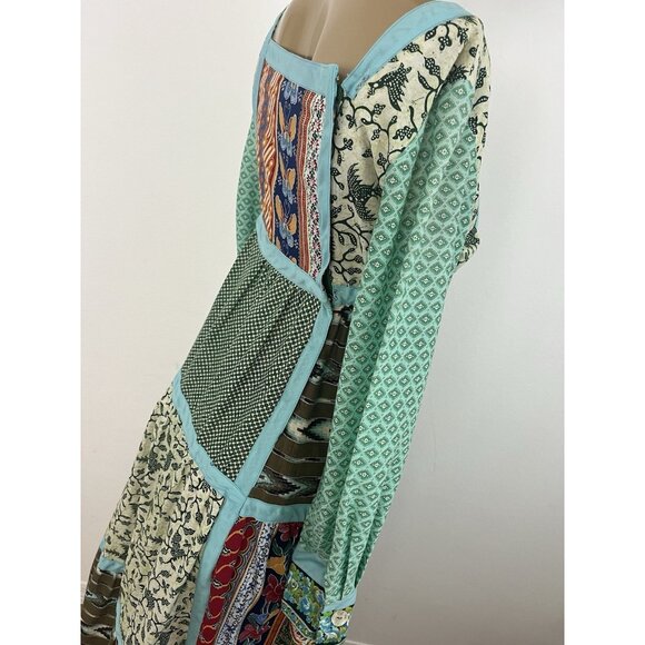 Glen of Michigan Polished Cotton Patchwork Print Dress Boho Hippie - Picture 11 of 14